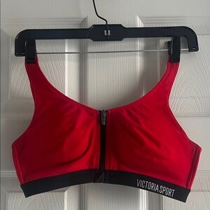 Victoria Sport Women's Red Zip-Up Sports Bra